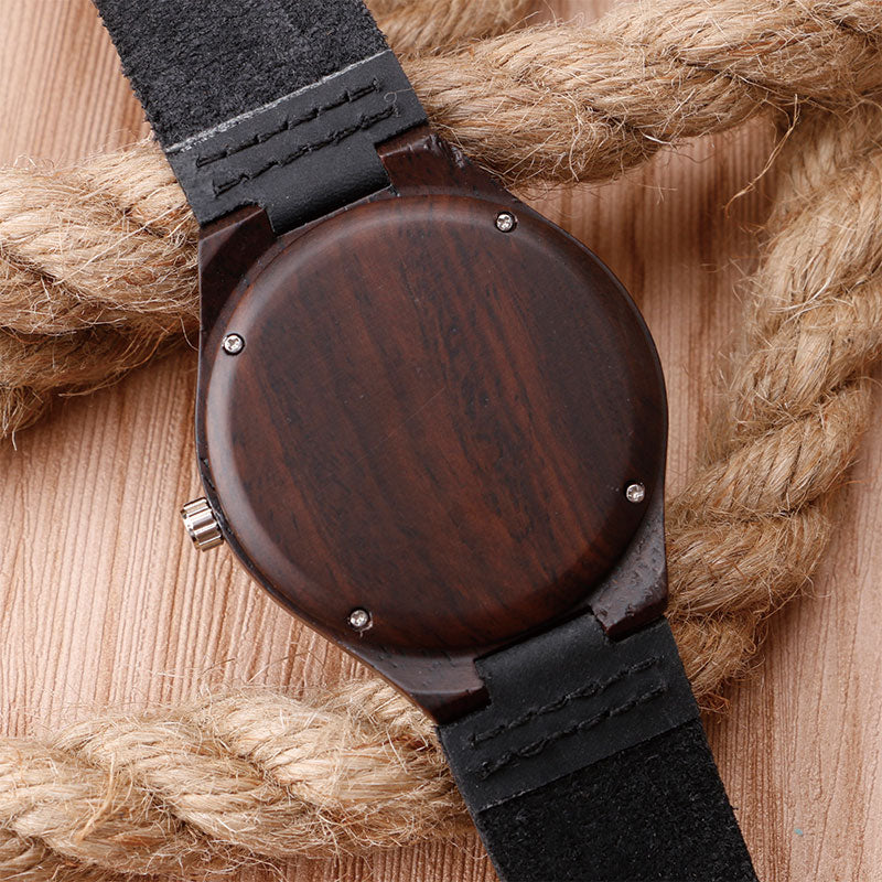 Darkwood watch genuine leather strap