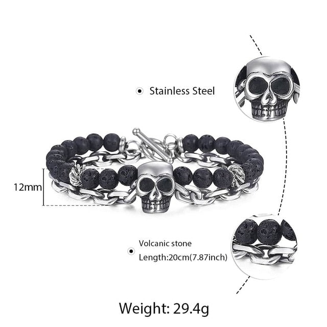 Lava stone chained bracelet