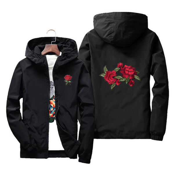 White 2025 rose windbreaker