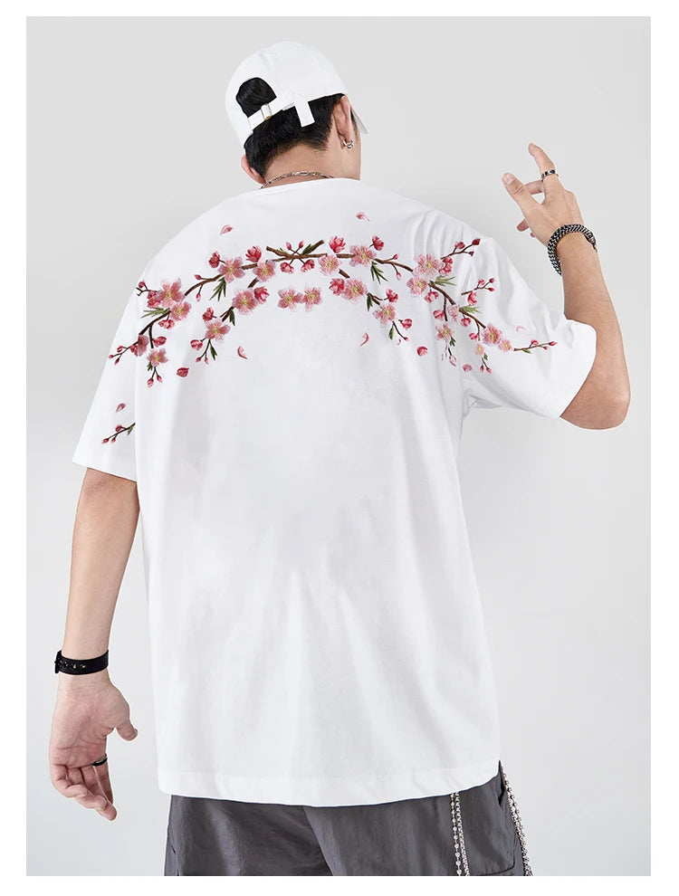 Embroidery sakura T-shirt