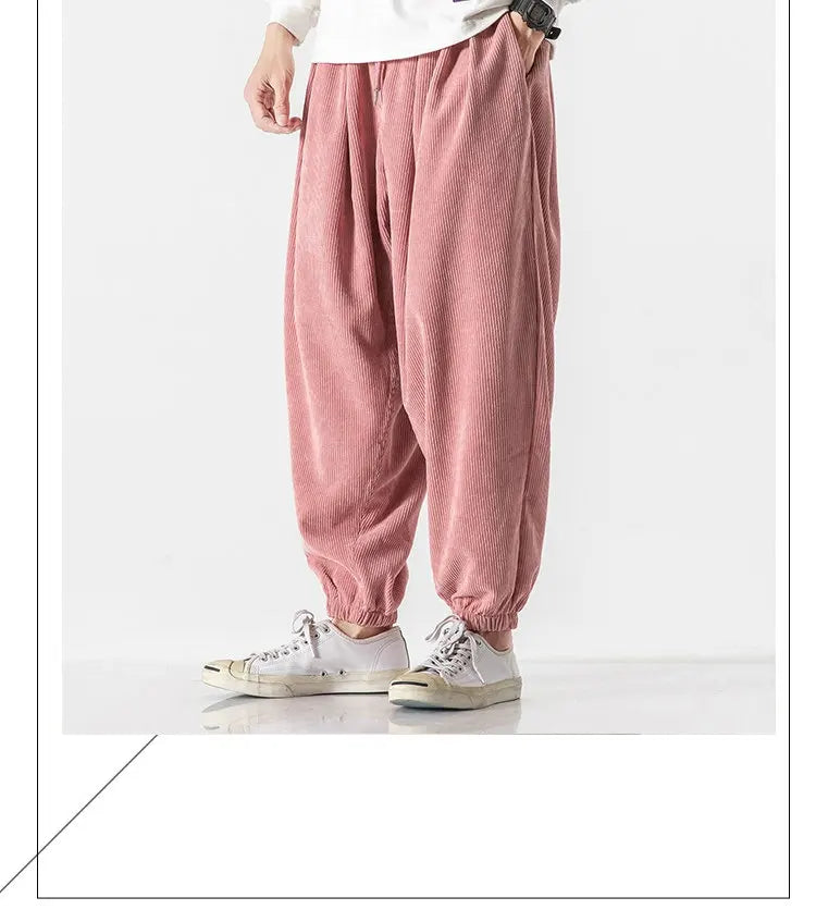 Simple and clean corduroy harem pants