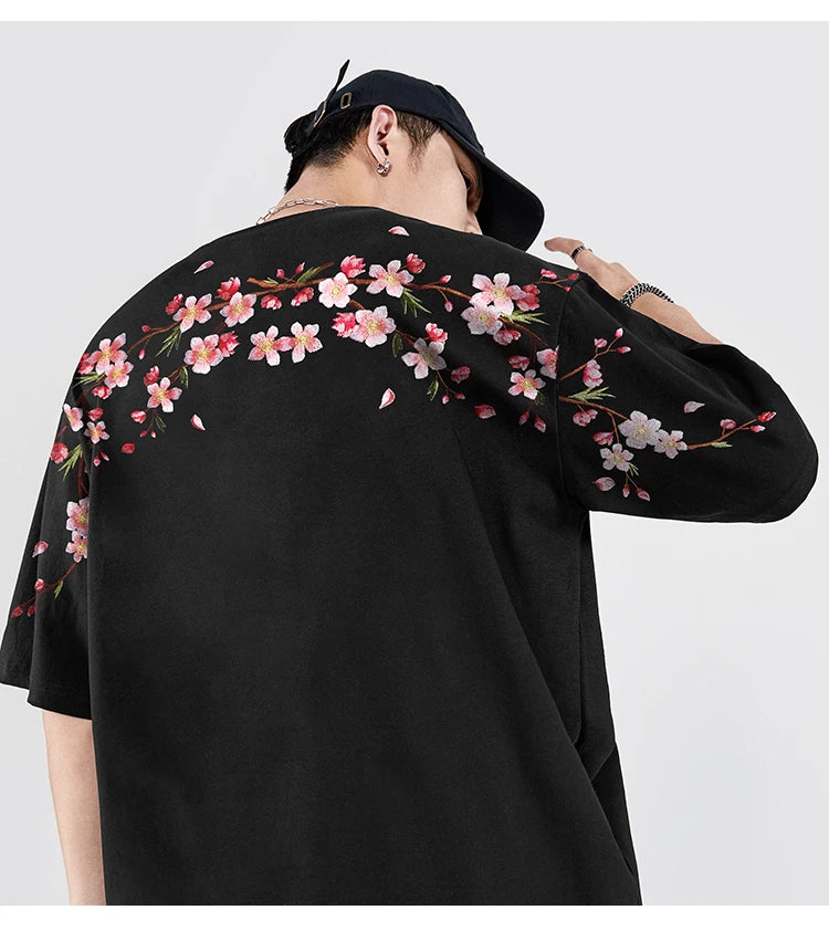 Embroidery sakura T-shirt