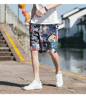 Assorted elastic waist drawstring graphics shorts