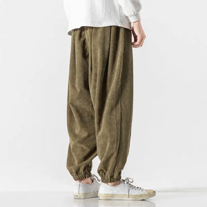 Simple and clean corduroy harem pants