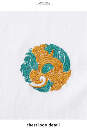 Jade dragon embroidery T-shirt