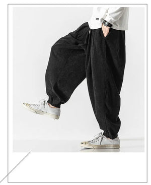 Simple and clean corduroy harem pants