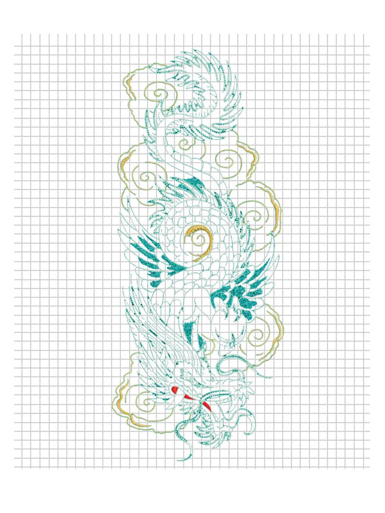 Jade dragon embroidery T-shirt