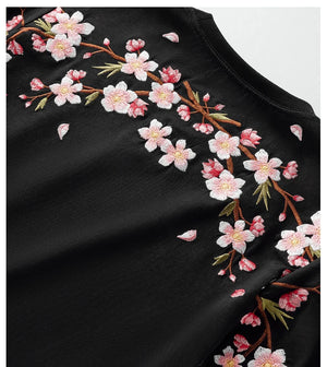 Embroidery sakura T-shirt