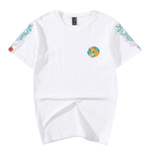 Jade dragon embroidery T-shirt