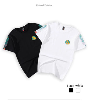 Jade dragon embroidery T-shirt