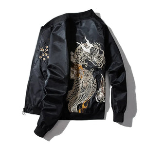 Dragon master embroidery bomber jacket