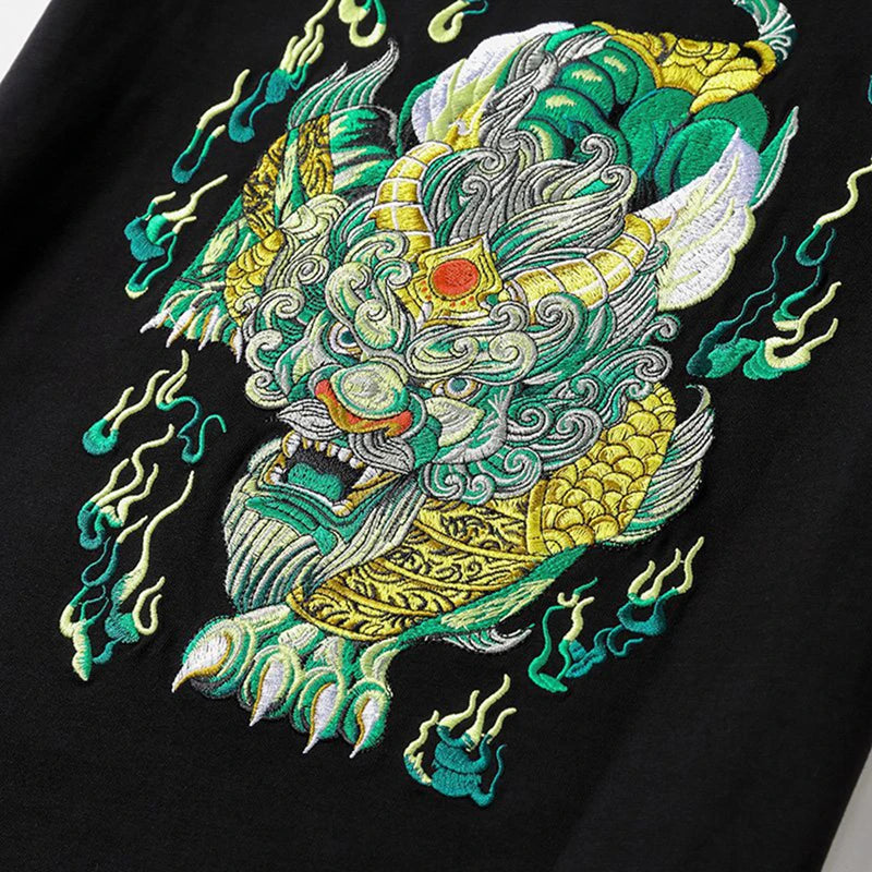 Embroidery green beast T-shirt