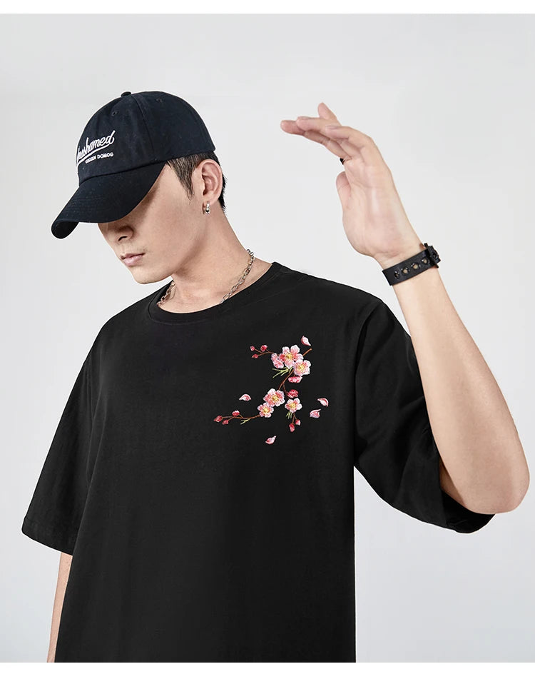 Embroidery sakura T-shirt