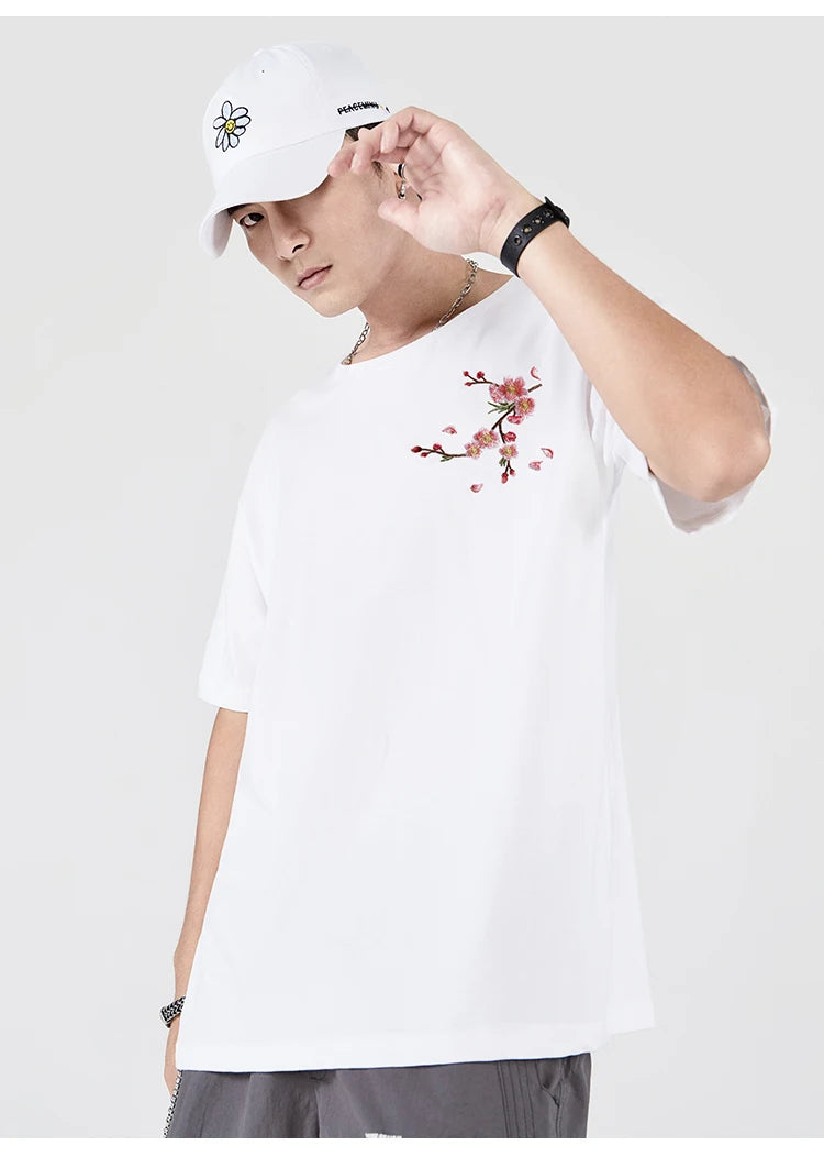 Embroidery sakura T-shirt