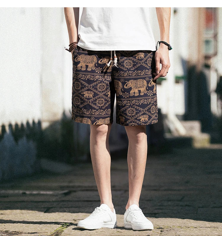 Assorted elastic waist drawstring graphics shorts