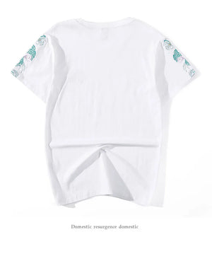 Jade dragon embroidery T-shirt