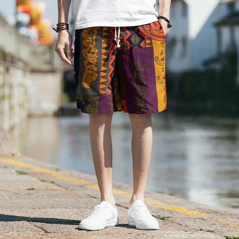 Assorted elastic waist drawstring graphics shorts