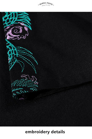 Jade dragon embroidery T-shirt