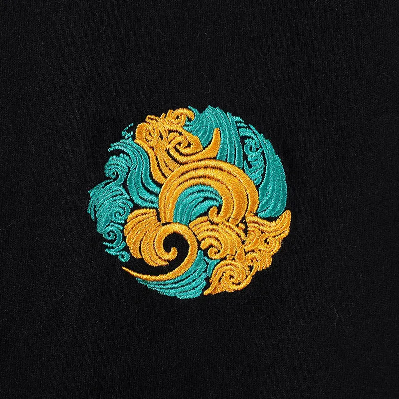 Jade dragon embroidery T-shirt