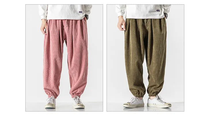 Simple and clean corduroy harem pants