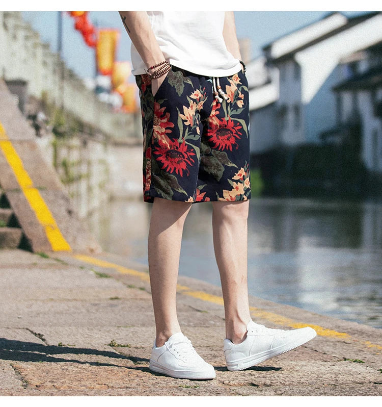 Assorted elastic waist drawstring graphics shorts