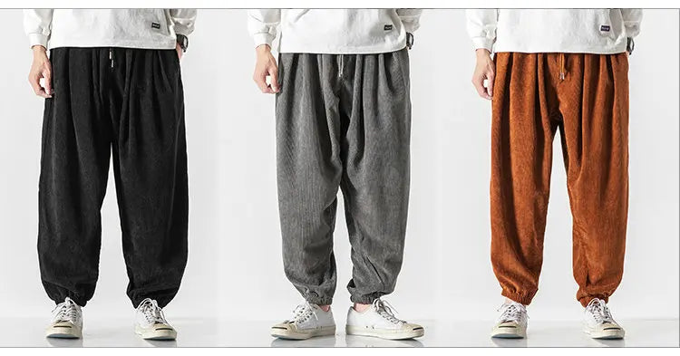 Simple and clean corduroy harem pants