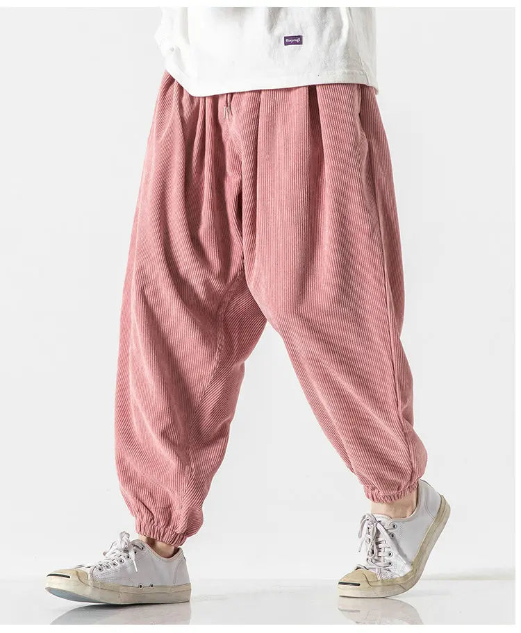 Simple and clean corduroy harem pants