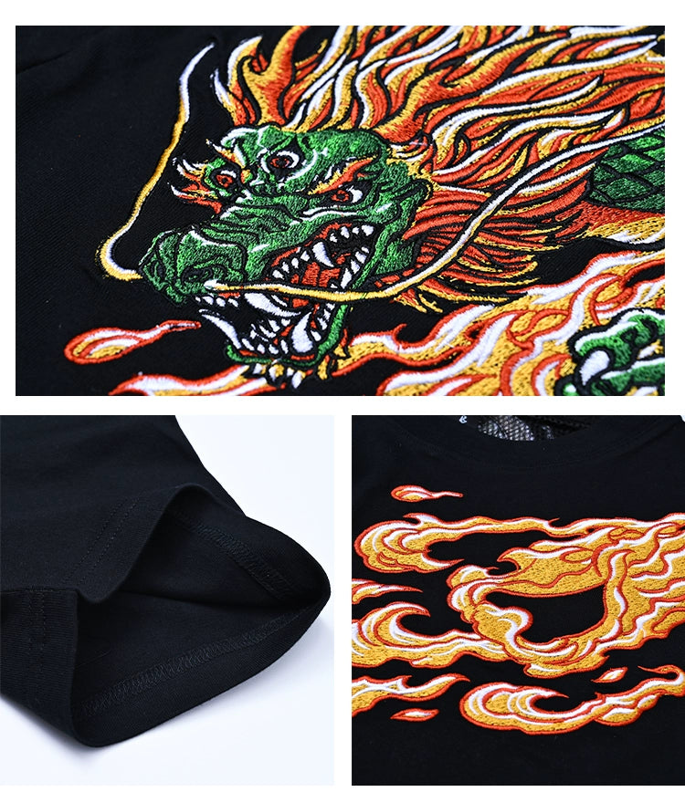 Hyper premium embroidery dragon T-shirt