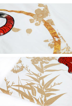 Hyper premium embroidery fiery tiger T-shirt