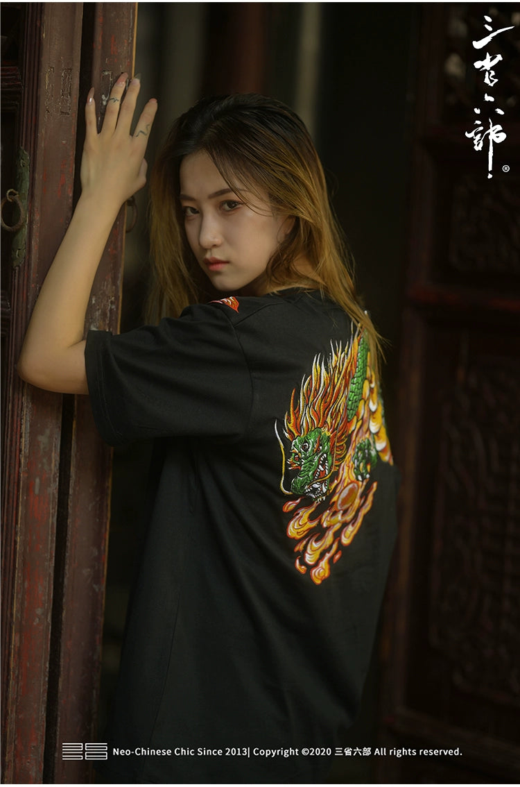 Hyper premium embroidery dragon T-shirt