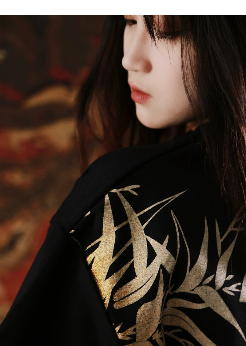 Hyper premium embroidery fiery tiger T-shirt