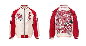 Hyper-premiums embroidery ruby dragon claw sukajan jacket