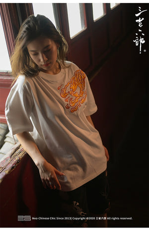 Hyper premium embroidery dragon T-shirt