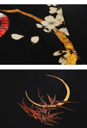 Hyper premium embroidery fiery tiger T-shirt