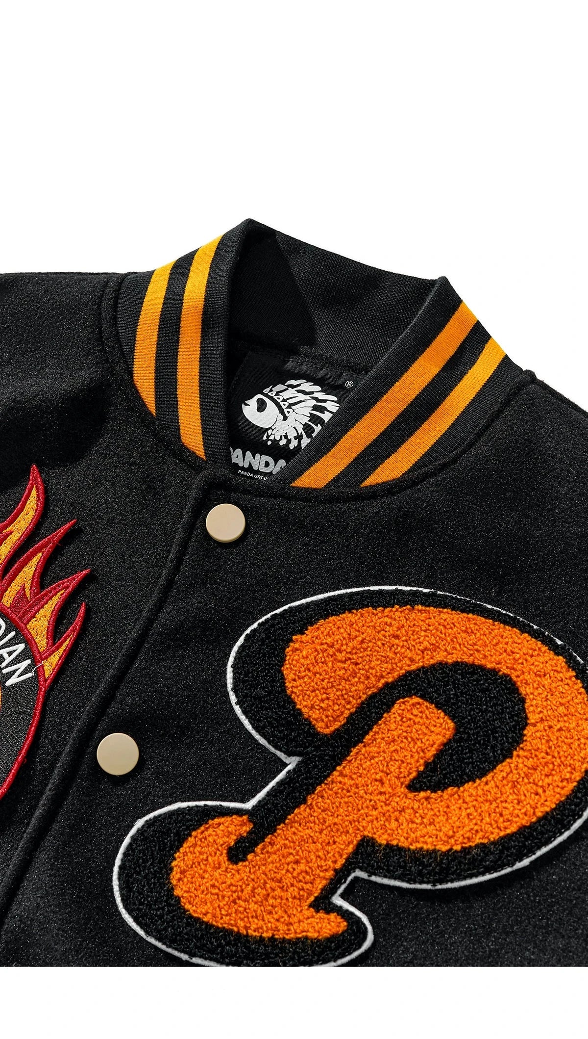 Panda P embroidery varsity baseball style jacket