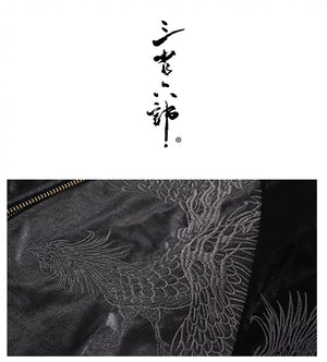 Hyper-premiums embroidery silver phoenix sukajan jacket