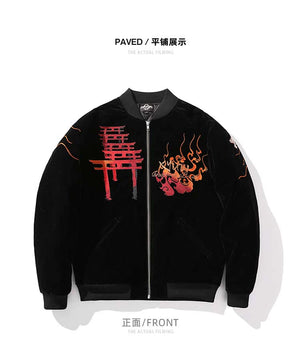 Hyper premium fiery beauty embroidery baseball style jacket