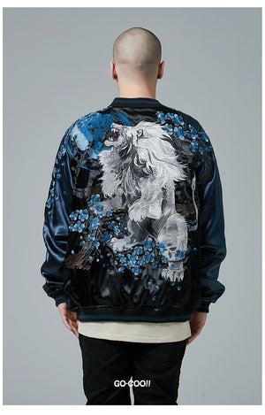 Hyper premium midnight lion sukajan jacket