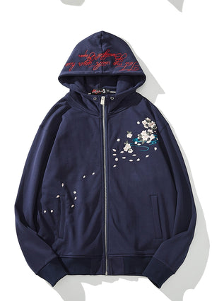 Premium embroidery geisha warrior hoodie