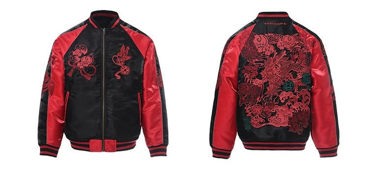 Hyper-premiums embroidery ruby dragon claw sukajan jacket