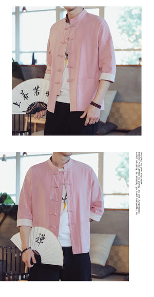 Hongmin solid Tang shirt