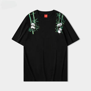 Embroidery panda bamboo T-shirt