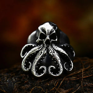 Octo-skull stainless steel ring