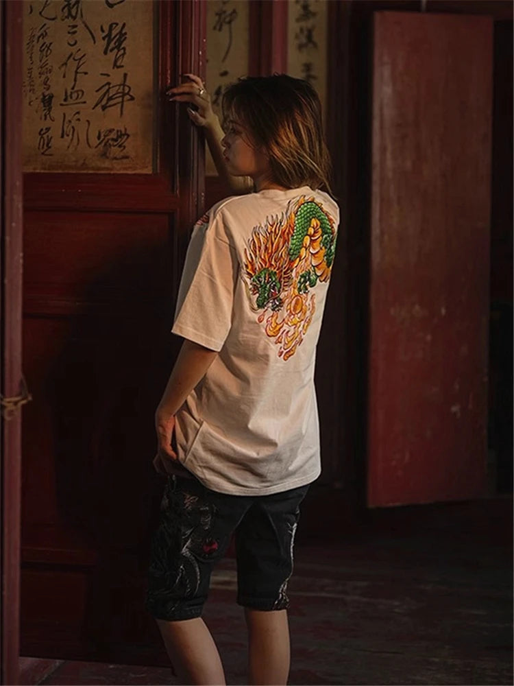 Hyper premium embroidery dragon T-shirt