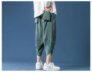 Kaki ankle length harem pants