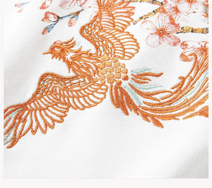 Embroidery sakura phoenix sweatshirt