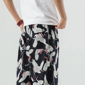 Multi crane harem pants