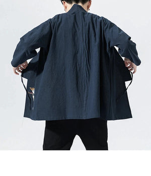 Stork design kimono shirt