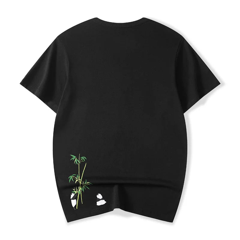 Embroidery playful panda T-shirt