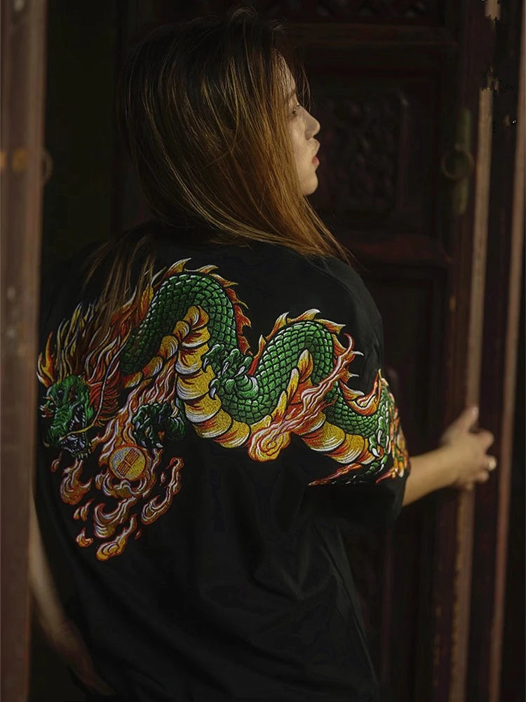 Hyper premium embroidery dragon T-shirt